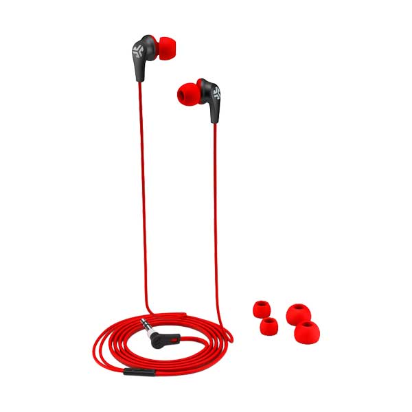 JLab JBuds2 Signature Wired Earbuds | 3.5mm | 4ft | Red | JBUDS-BLAZE RED