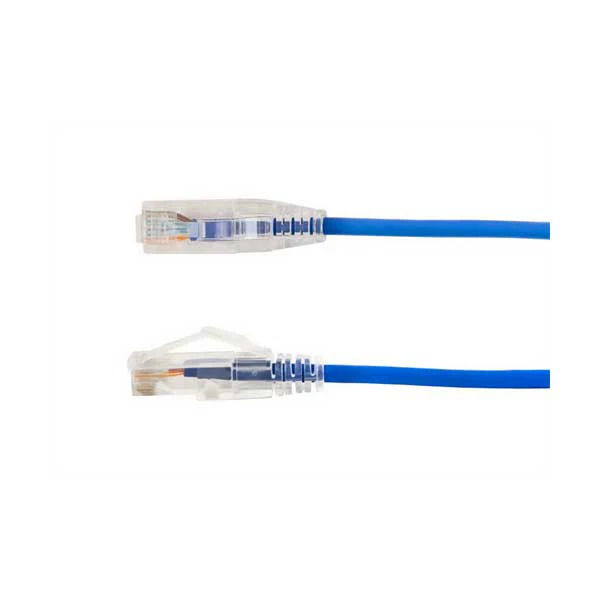 Vertical Cable 7ft 10G CAT6A Slim Mold-Injection Snagless Patch Cable | Blue | 077-2065/7BL