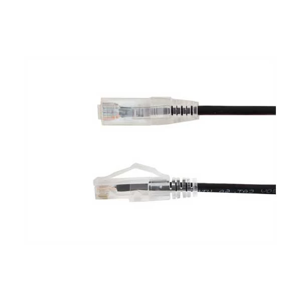Vertical Cable 7ft 10G CAT6A Slim Mold-Injection Snagless Patch Cable | Black | 077-2064/7BK