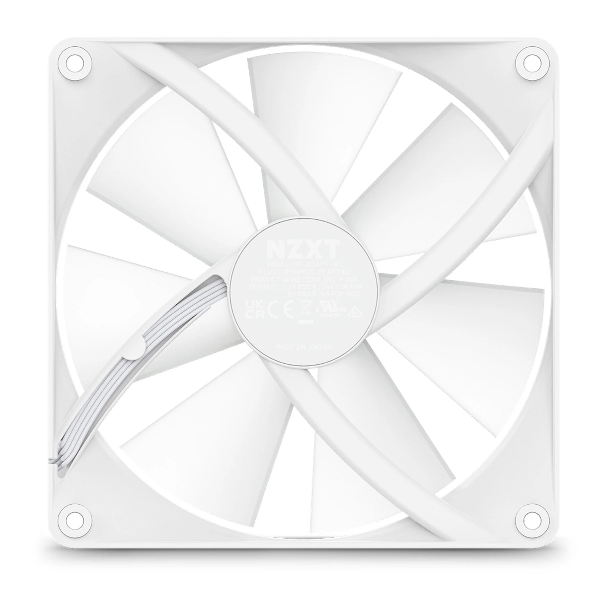 NZXT RF-C14SF-W1 140mm Hub-Mounted F140 RGB Core Fan - White