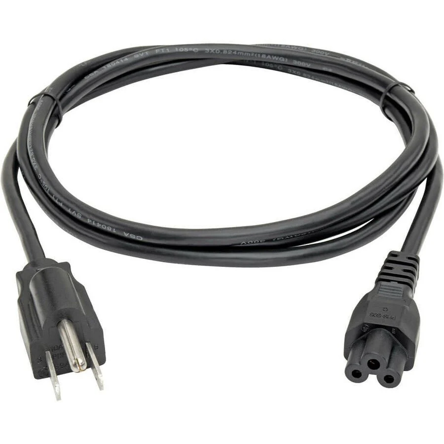 Tripp Lite P013-006 6ft 10A 125V NEMA 5-15P to C5 3-Slot Notebook Power Cord