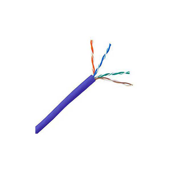 Purple Cat6 Cable, 23AWG, 4-Pair, 600MHz, PVC, 1000FT Box