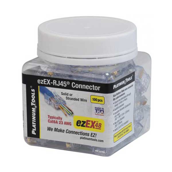 2674-platinum-tools-ezex-48-ezex-rj45-connectors-100-pack-1.jpg Platinum Tools ezEX 48 - ezEX-RJ45? Connectors (100-pack)