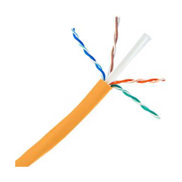 Orange Cat6 Cable, 23AWG, 4-Pair,600MHz, PVC, 1000FT Box