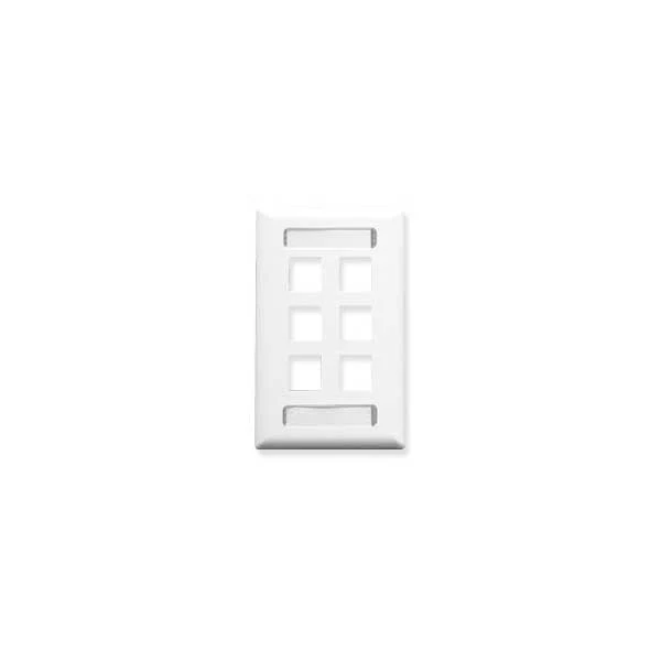 2702-wavenet-fpw6pwh-s-6-port-single-gang-flush-mount-keystone-wallplate-with-labeling-windows-white-1.webp Wavenet FPW6PWH-S 6-Port Single Gang Flush Mount Keystone Wallplate with Labeling Windows - White