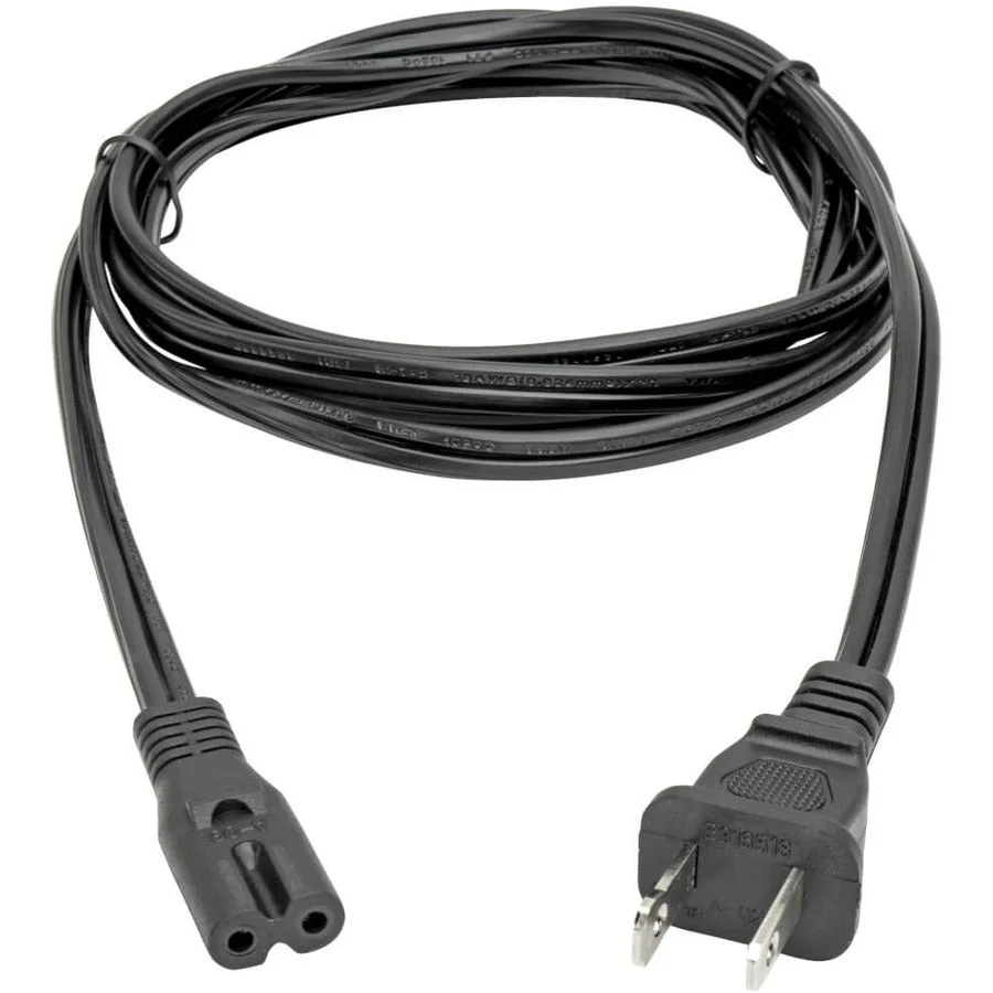 Tripp Lite P012-006 6ft 18AWG 120V 10A Black 1-15P to C7 2-Slot Non-Polarized Laptop Notebook Power Cord