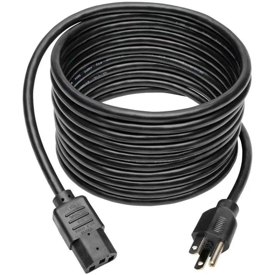 Tripp Lite P006-015 15ft 18AWG 10A Black NEMA 5-15P Male to C13 Female Desktop Computer AC Power Cable