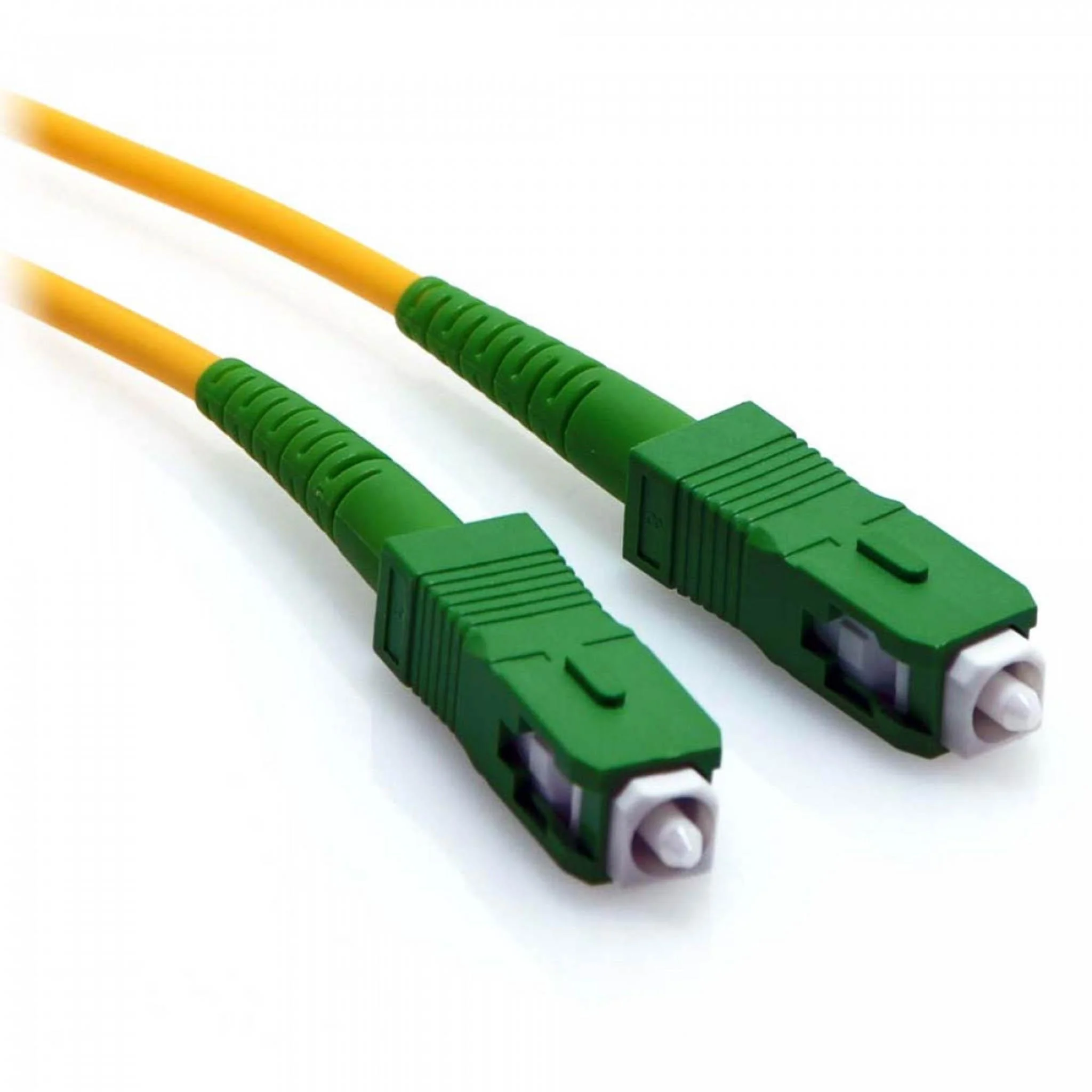 SC to SC APC 5M, Single Mode Fiber Optic Patch Cable, Simplex, OS2, PVC (OFNR), 2.0MM, Yellow