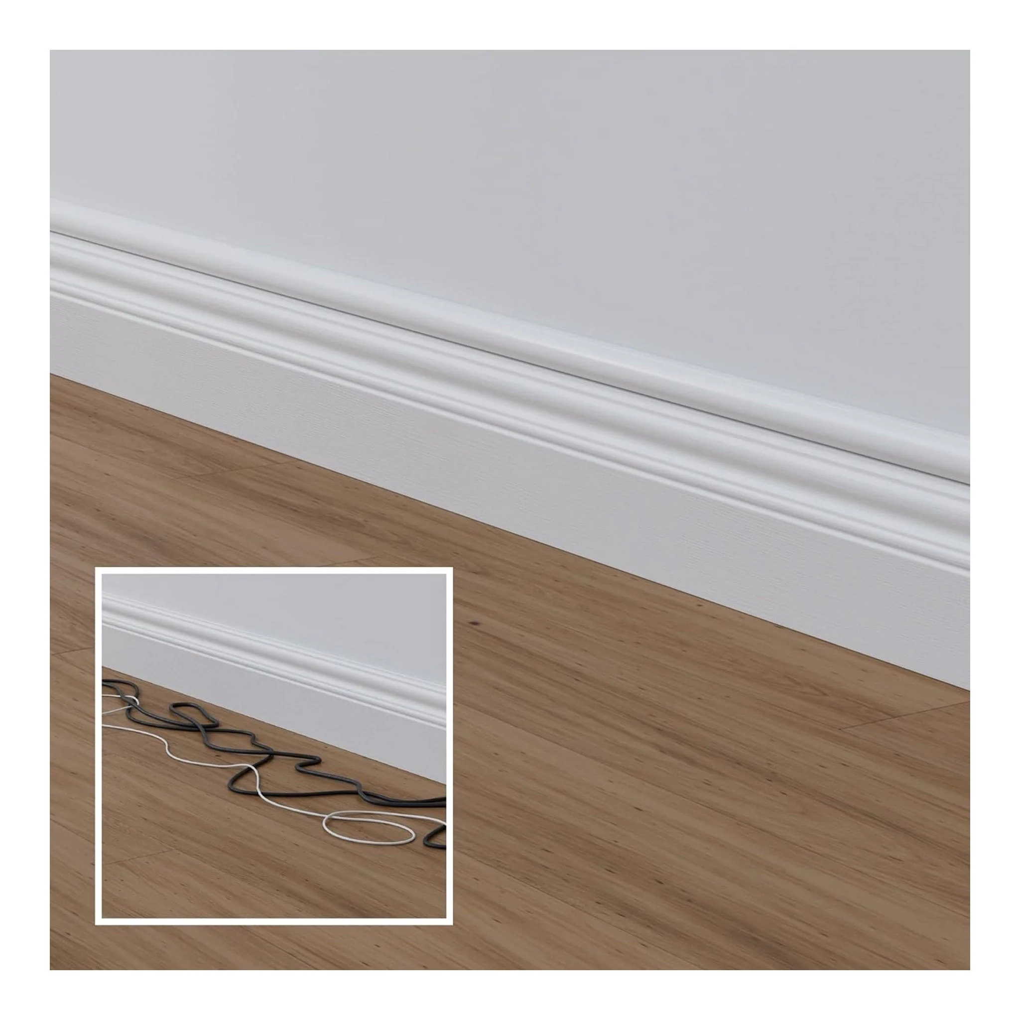 D-Line US/D22010W 6ft Self-Adhesive Half Round Cable Raceway - White