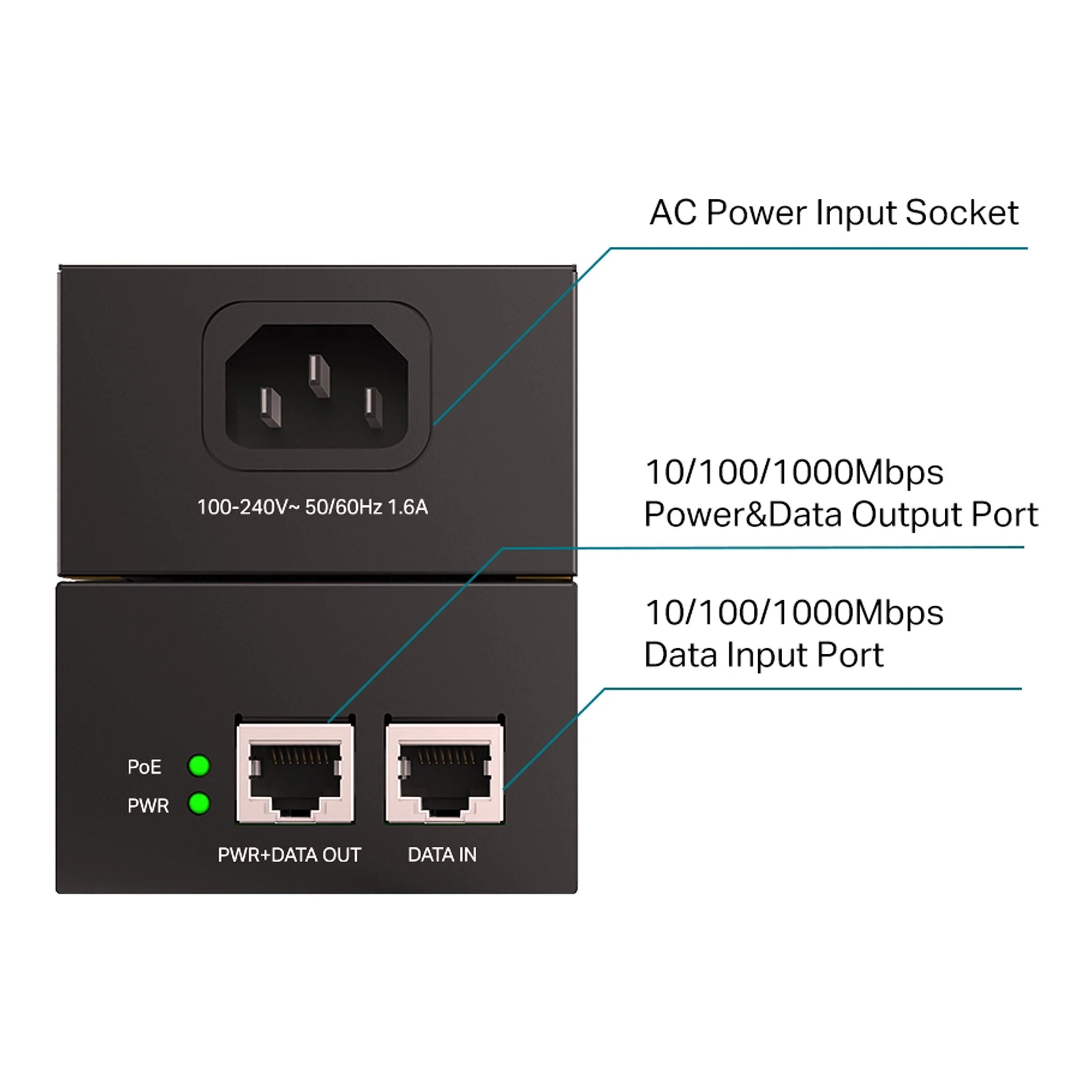 TP-Link TL-POE170S 2GB PoE++ Injector - 60W