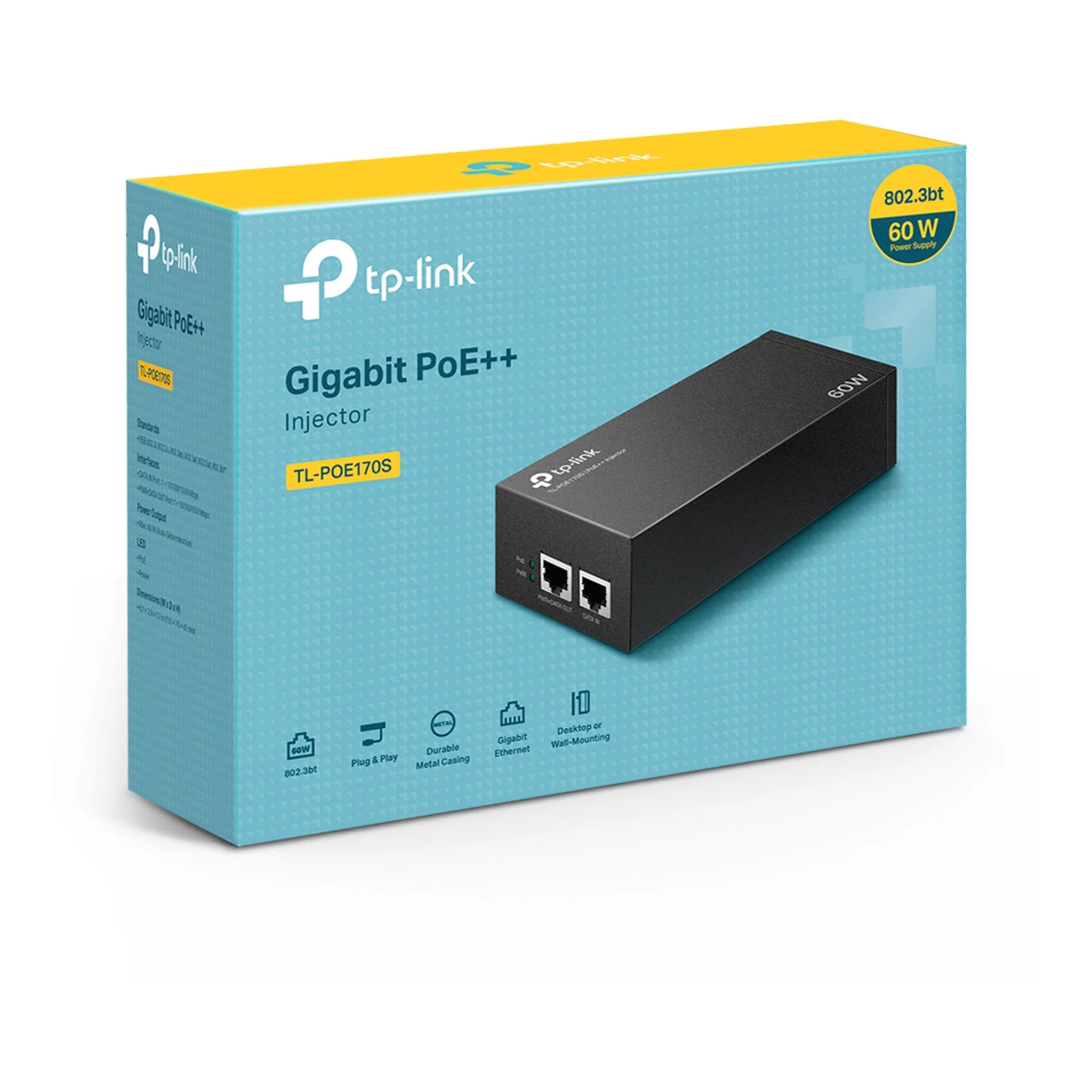 TP-Link TL-POE170S 2GB PoE++ Injector - 60W