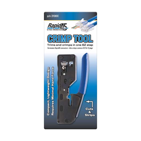 Platinum Tools 2100C Rapid45 EZ Pass-Through RJ45 Crimp Tool and also Crimps Common RJ11 / RJ12 Plugs