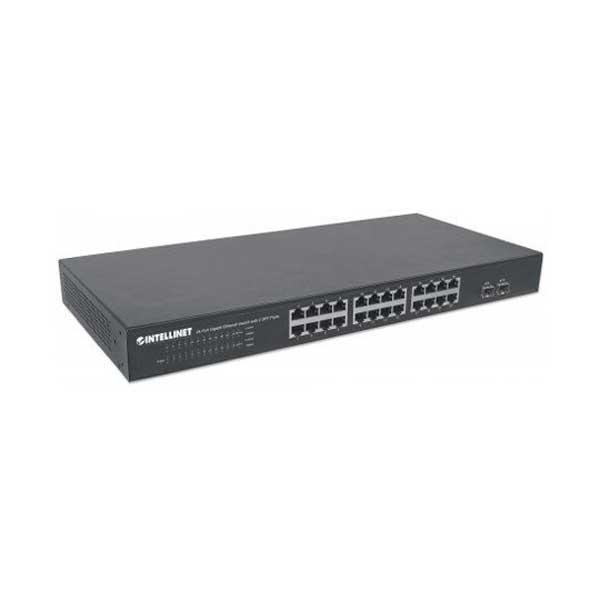 Intellinet 561044 24-Port Gigabit Ethernet Switch with 2 SFP Ports