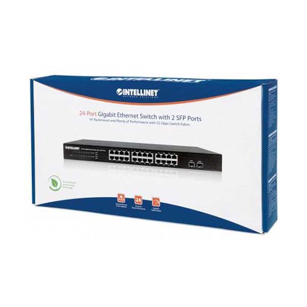 Intellinet 561044 24-Port Gigabit Ethernet Switch with 2 SFP Ports
