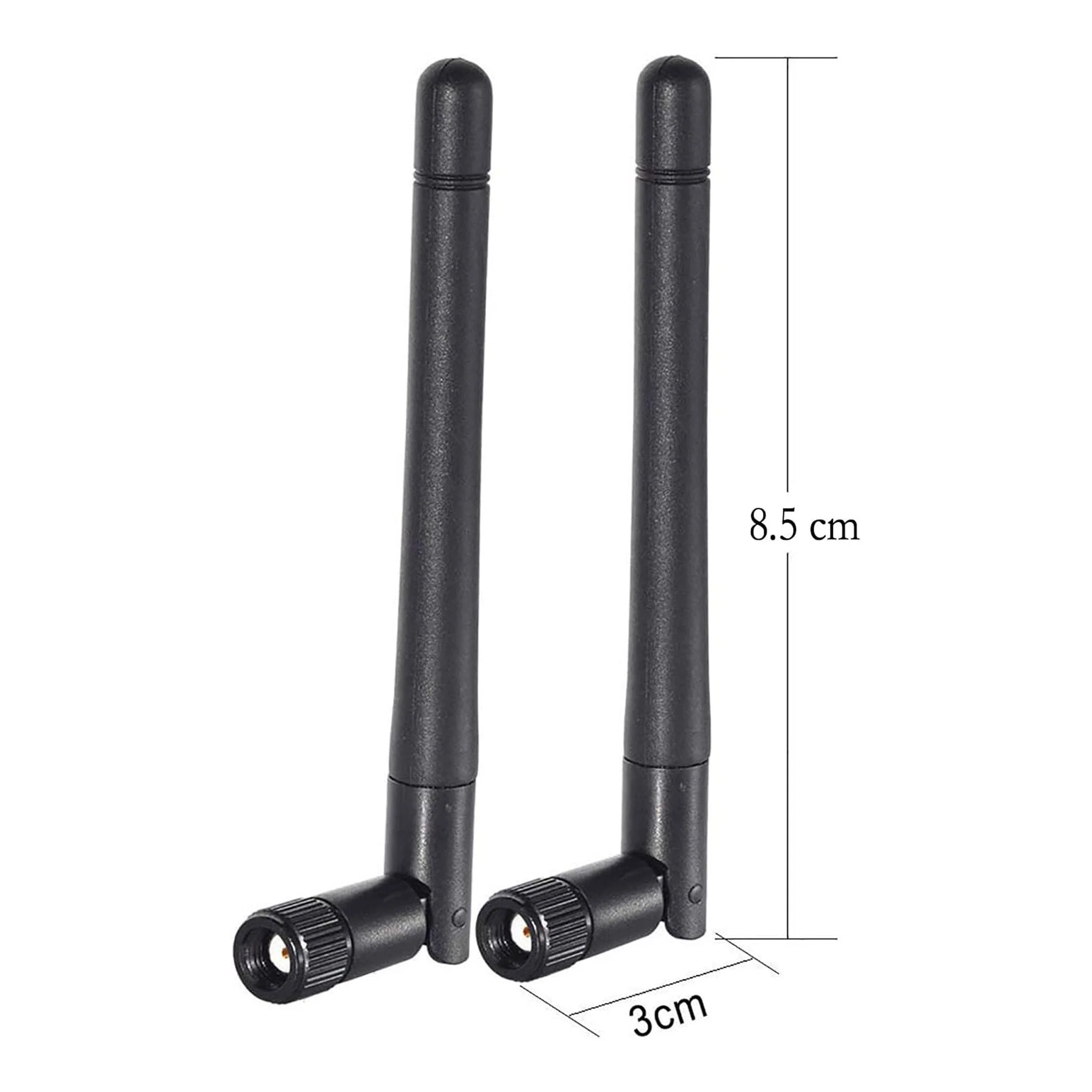 Altex Preferred MFG WIFI-ANTENNA-24558 3dBi Dual-Band RP-SMA Male 2.4GHz/5GHz/5.8GHz WiFi Antenna - 2-Pack