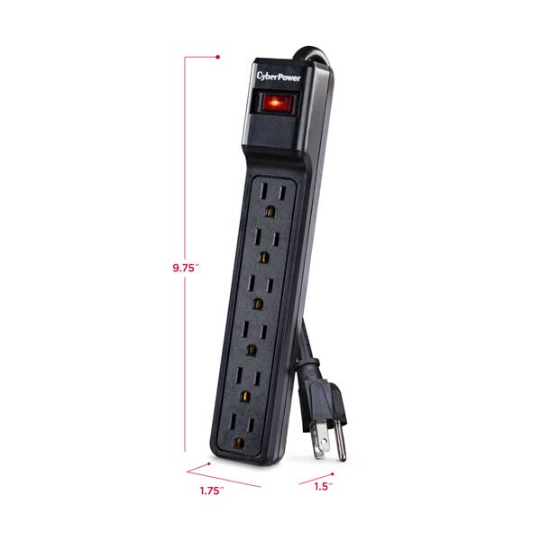 2891-cyberpower-csb604-6-outlet-900-joules-essential-surge-suppressor-with-4ft-cord-2.jpg CyberPower CSB604 6-Outlet 900 Joules Essential Surge Suppressor with 4ft Cord