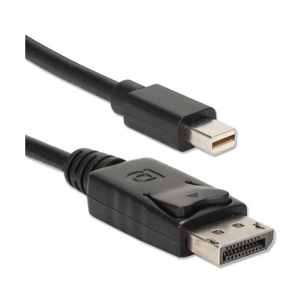 QVS MDPDP-2MBK 2-Meter Mini DisplayPort to DisplayPort UltraHD 4K Black Cable