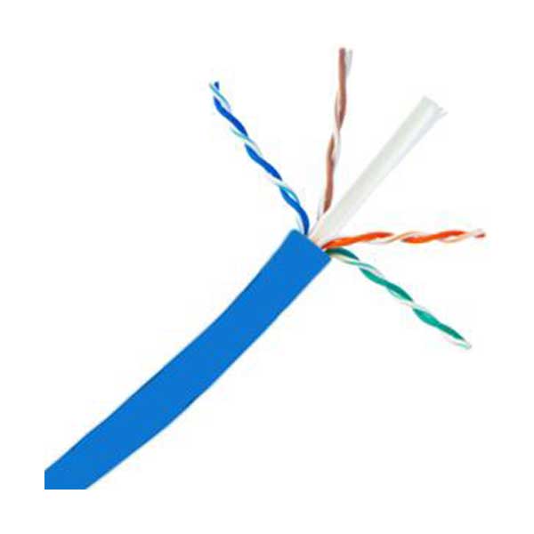 Blue Cat6A Cable, 23AWG, 4-Pair, 10Gbps, PVC, 1000FT Spool