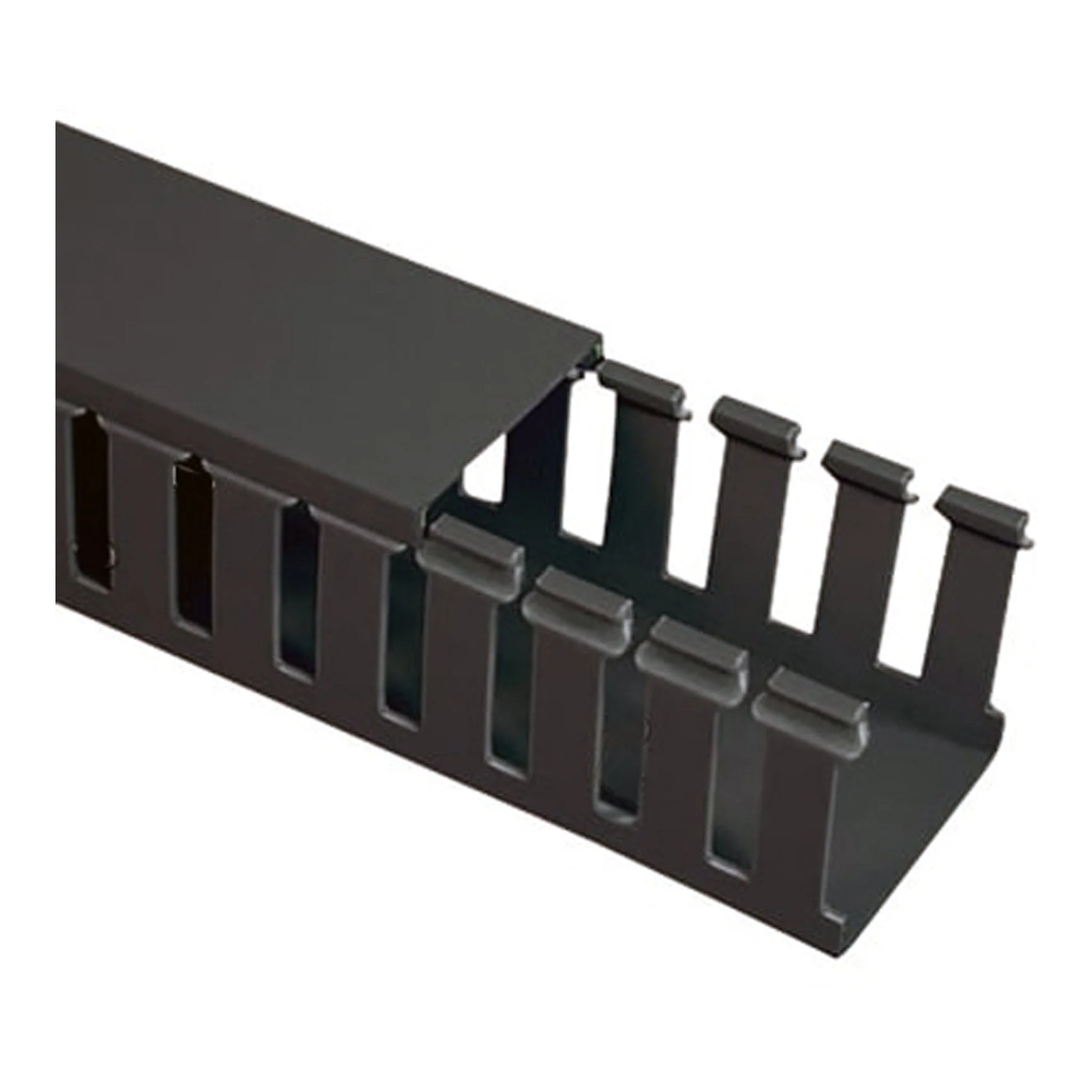 SR Components FDBK2 6ft PVC Slotted Wall Wiring Duct (2" x 2") with Cover - Black