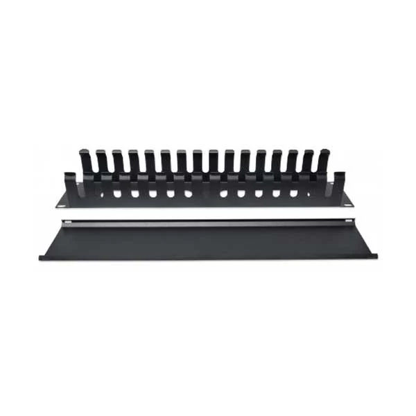 Intellinet 716062 19" 2U Black Rackmount Cable Management Panel with Cover