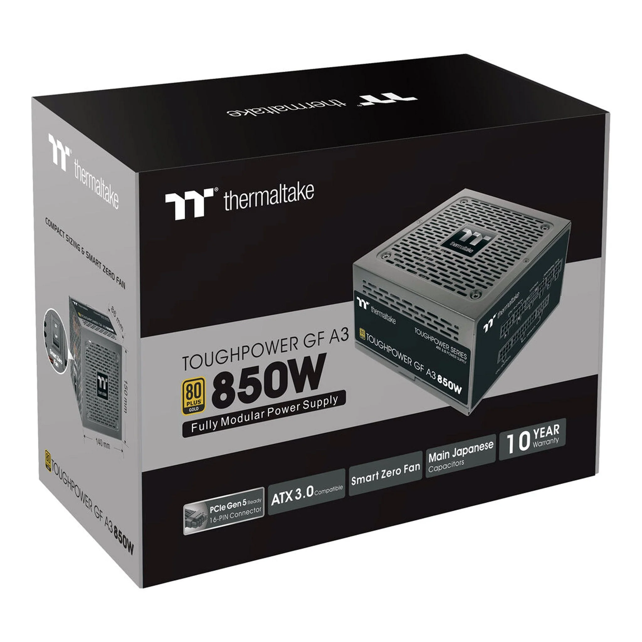 Thermaltake PS-TPD-0850FNFAGU-L 850W 80 Plus Gold Toughpower GF A3 Fully Modular Power Supply
