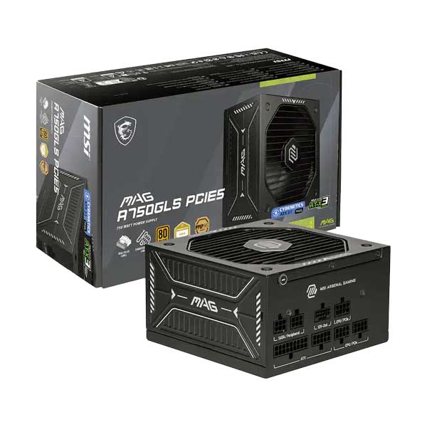 MSI 750W Fully Modular Gaming Power Supply | ATX 3.1 & PCIe 5.1 | 80 Plus Gold | MAG A750GL SPCIE5