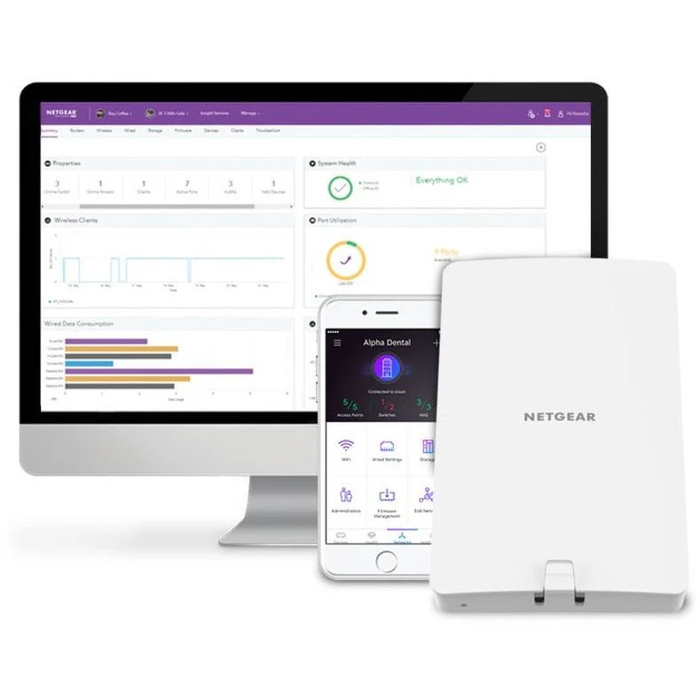 NETGEAR WAX610Y-100NAS AX1800 Dual-Band PoE Multi-Gig Insight Managed WiFi 6 Outdoor Access Point