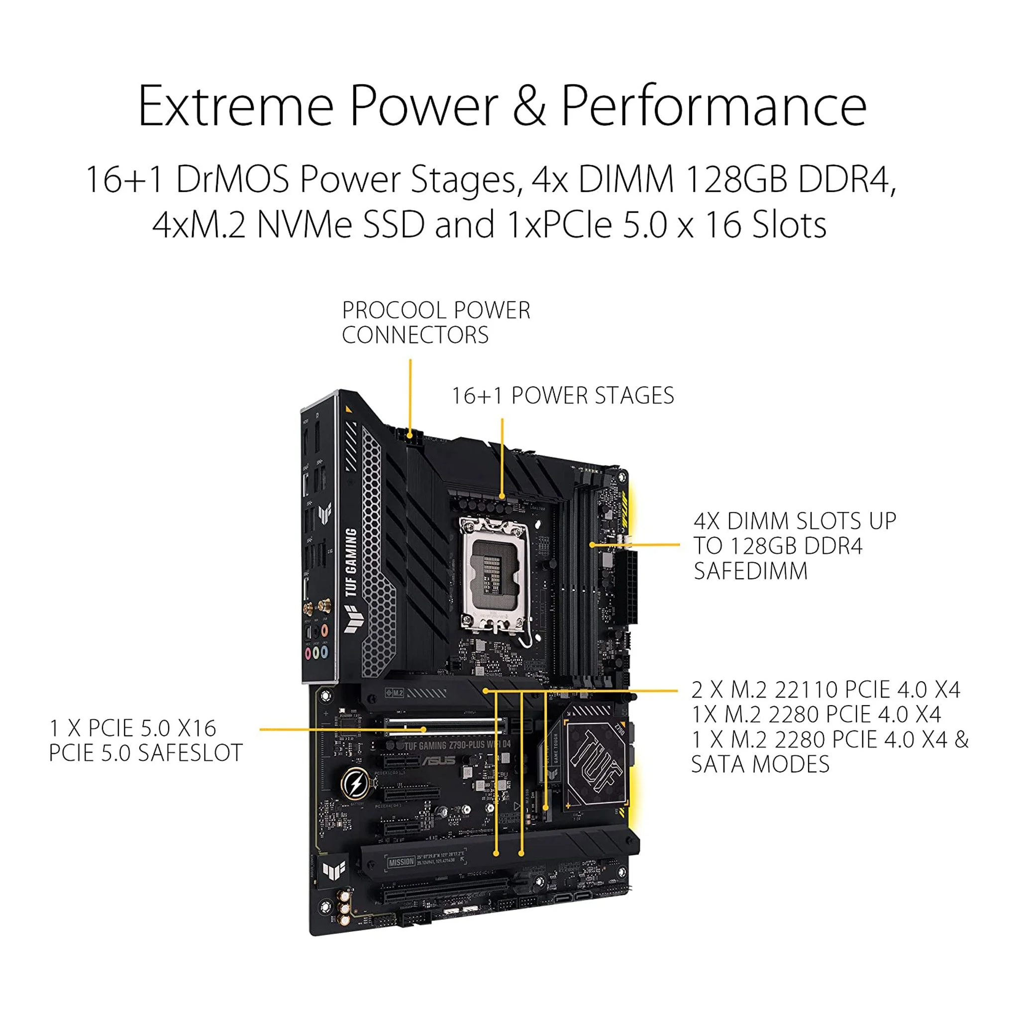 ASUS TUF GAMING Z790-PLUS WIFI LGA1700 DDR5 2.5GBE ATX TUF Gaming Desktop Motherboard