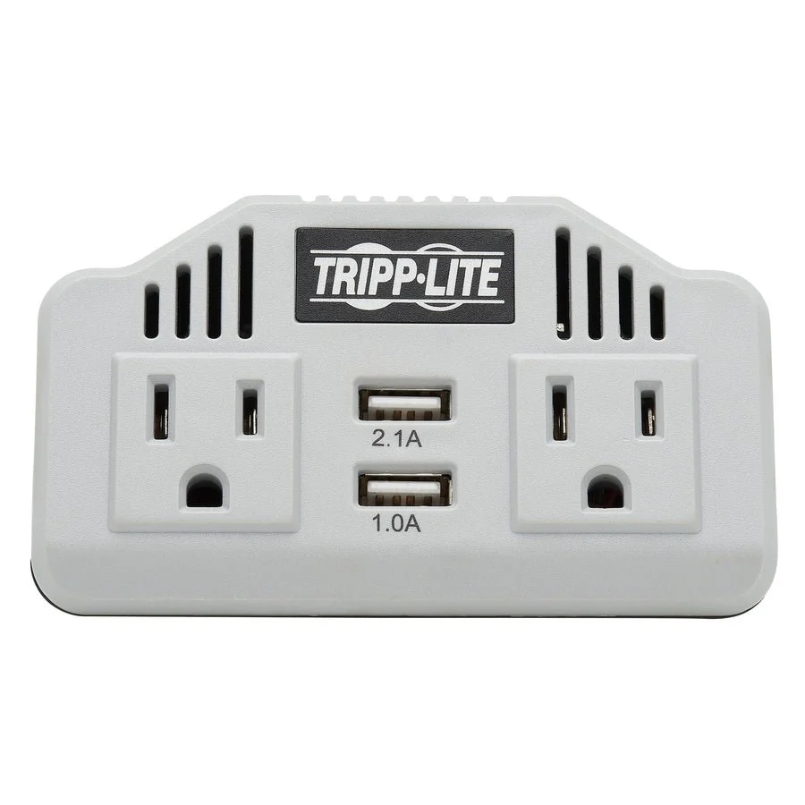 Tripp Lite 400W Compact Car Inverter 12V 120V 2-Port USB Charging 2 Outlet