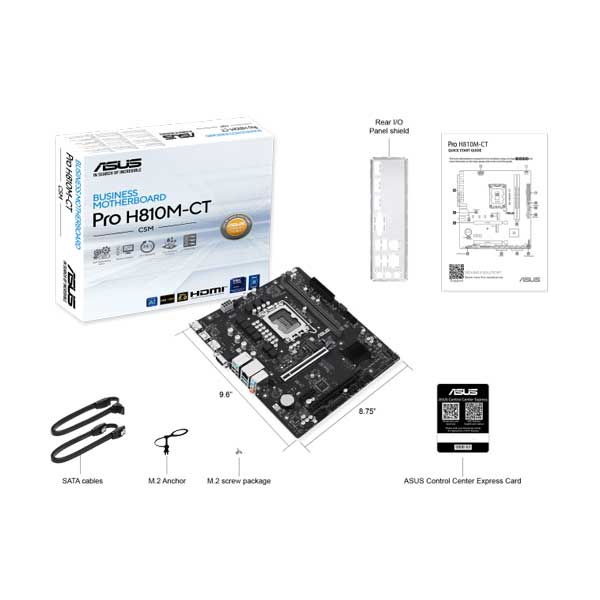 ASUS Pro H810M-CT-CSM Business Micro-ATX Motherboard | LGA 1851 | DDR5 | PCIe 5.0
