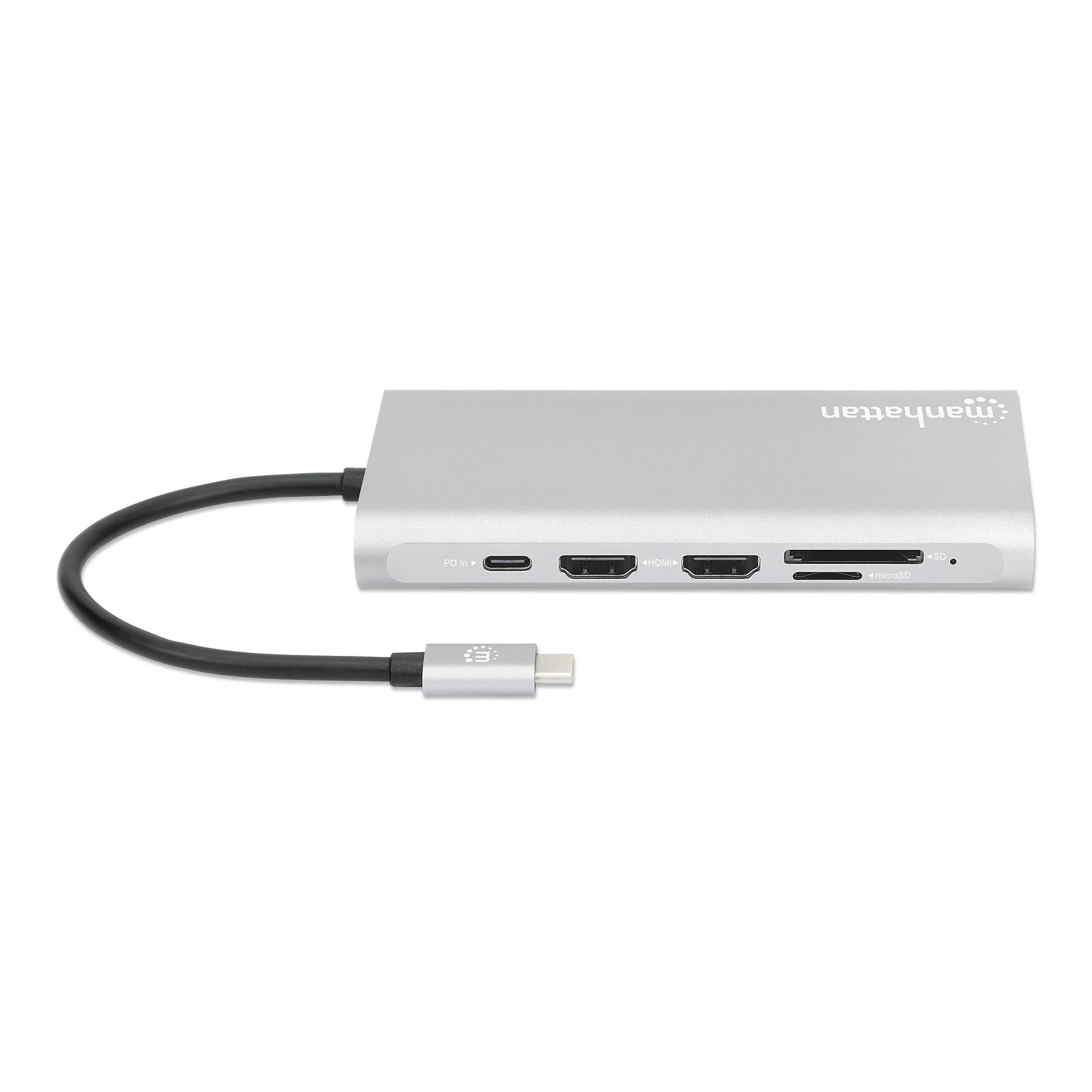 Manhattan 130660 USB-C PD 12-in-1 Triple-HDMI Monitor Docking Station with MST