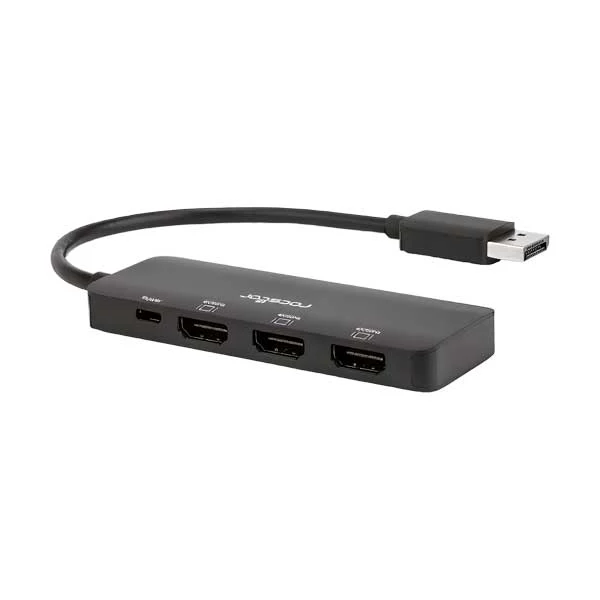 Rocstor DisplayPort 1.4 to Tripple HDMI 4K Adapter with MST | Black | Y10A314-B1