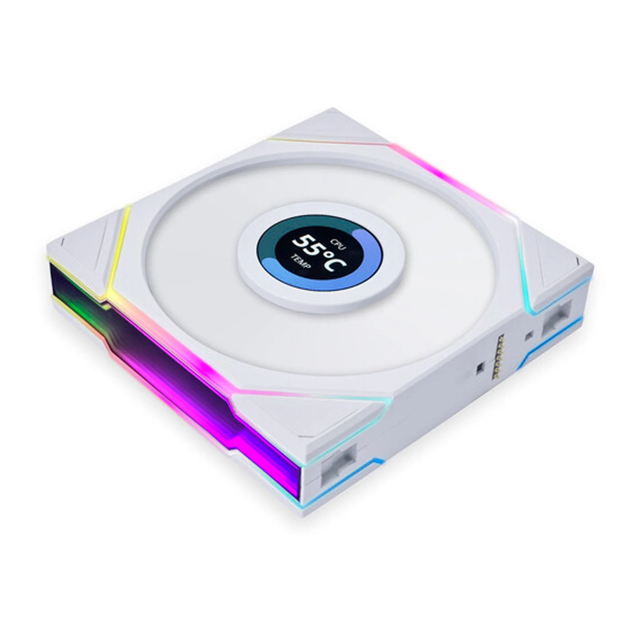 Lian Li 12TLLCD3W 120mm LCD Fan 3-Pack with Controller - White