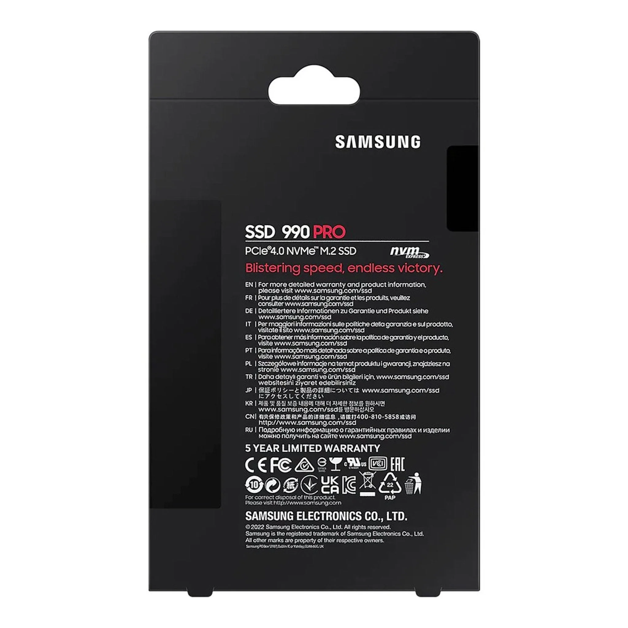 Samsung MZ-V9P2T0B/AM 2TB  990 PRO M.2 PCIe 4.0 NVMe SSD