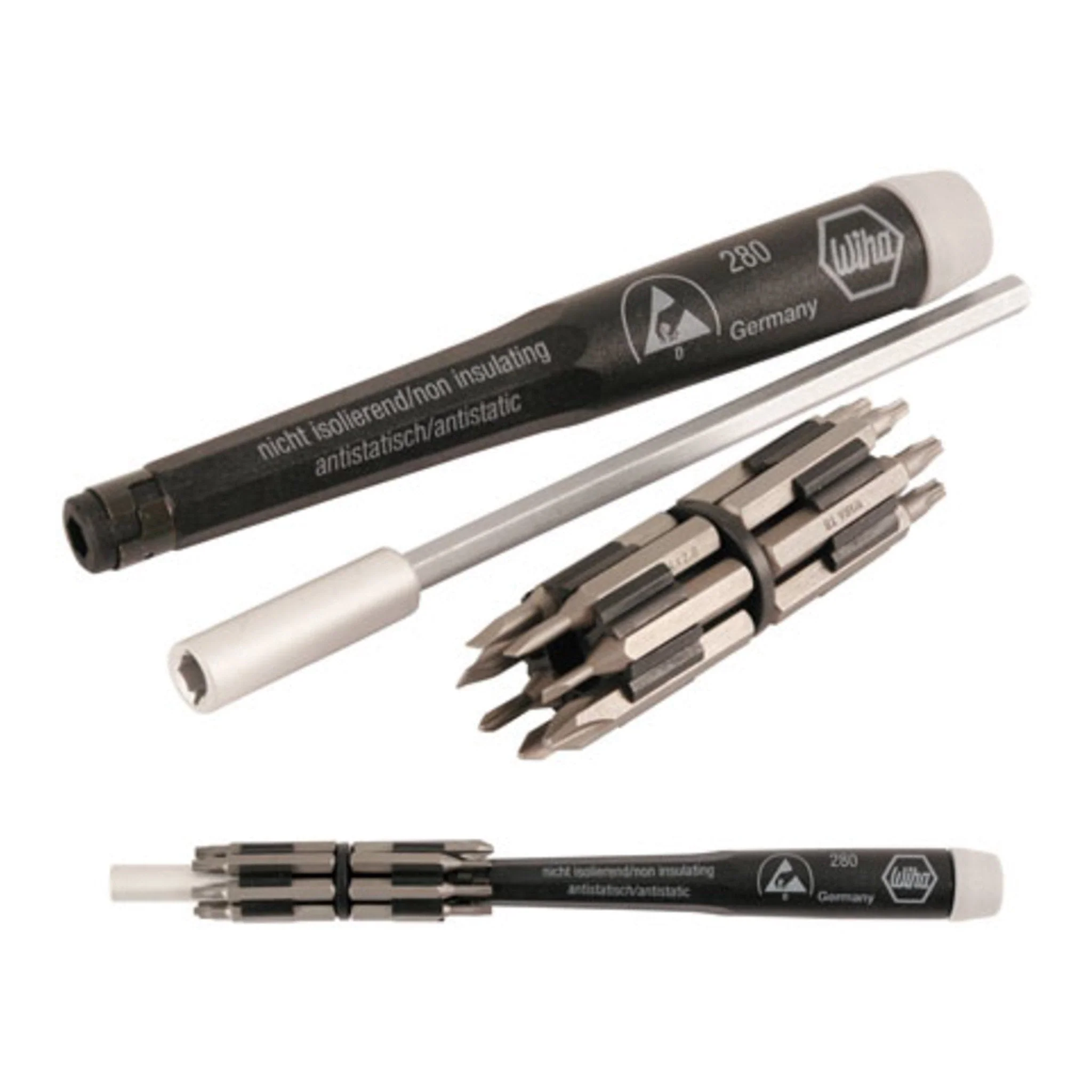 Wiha 45892 26 Piece ESD Safe PicoFinish Precision Screwdrivers Pliers and Bits Set with Heavy Duty Velcro Pouch