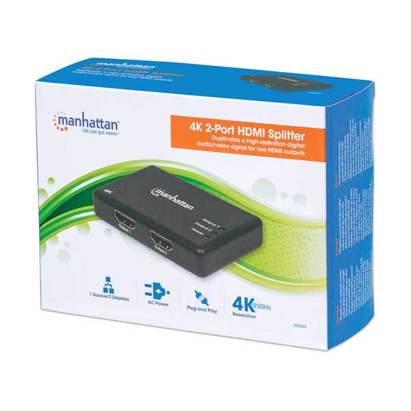Manhattan 207669 2-Port 4K HDMI Splitter