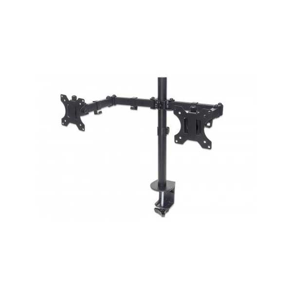 971-manhattan-461528-universal-tilting-dual-swing-arm-lcd-monitor-clamp-mount-13-to-32-black-1.jpg Manhattan 461528 Universal Tilting Dual Swing Arm LCD Monitor Clamp Mount (13" to 32", Black)