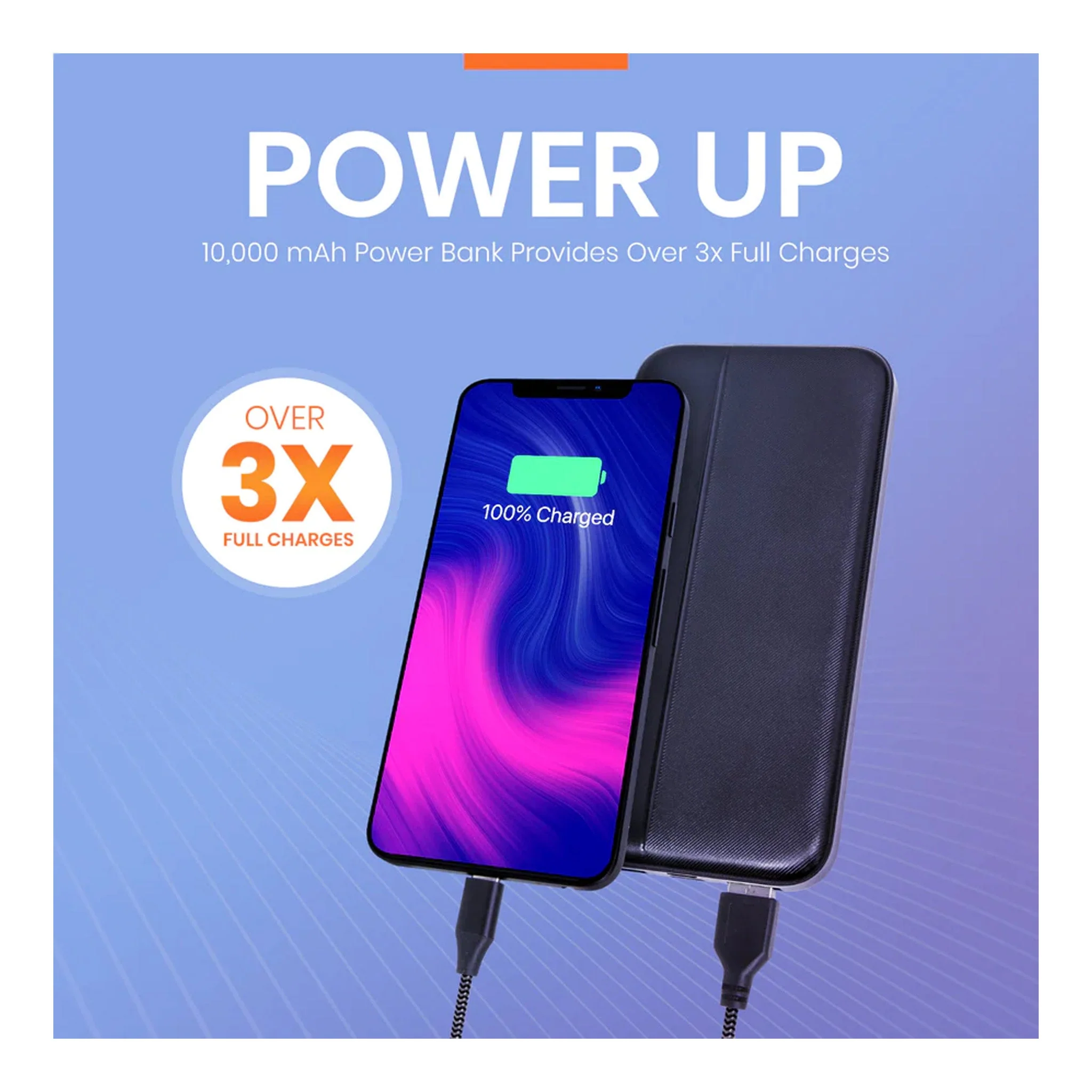 Helix ETHPB10PD 10,000 mAh Power Bank with Dual USB-A Ports